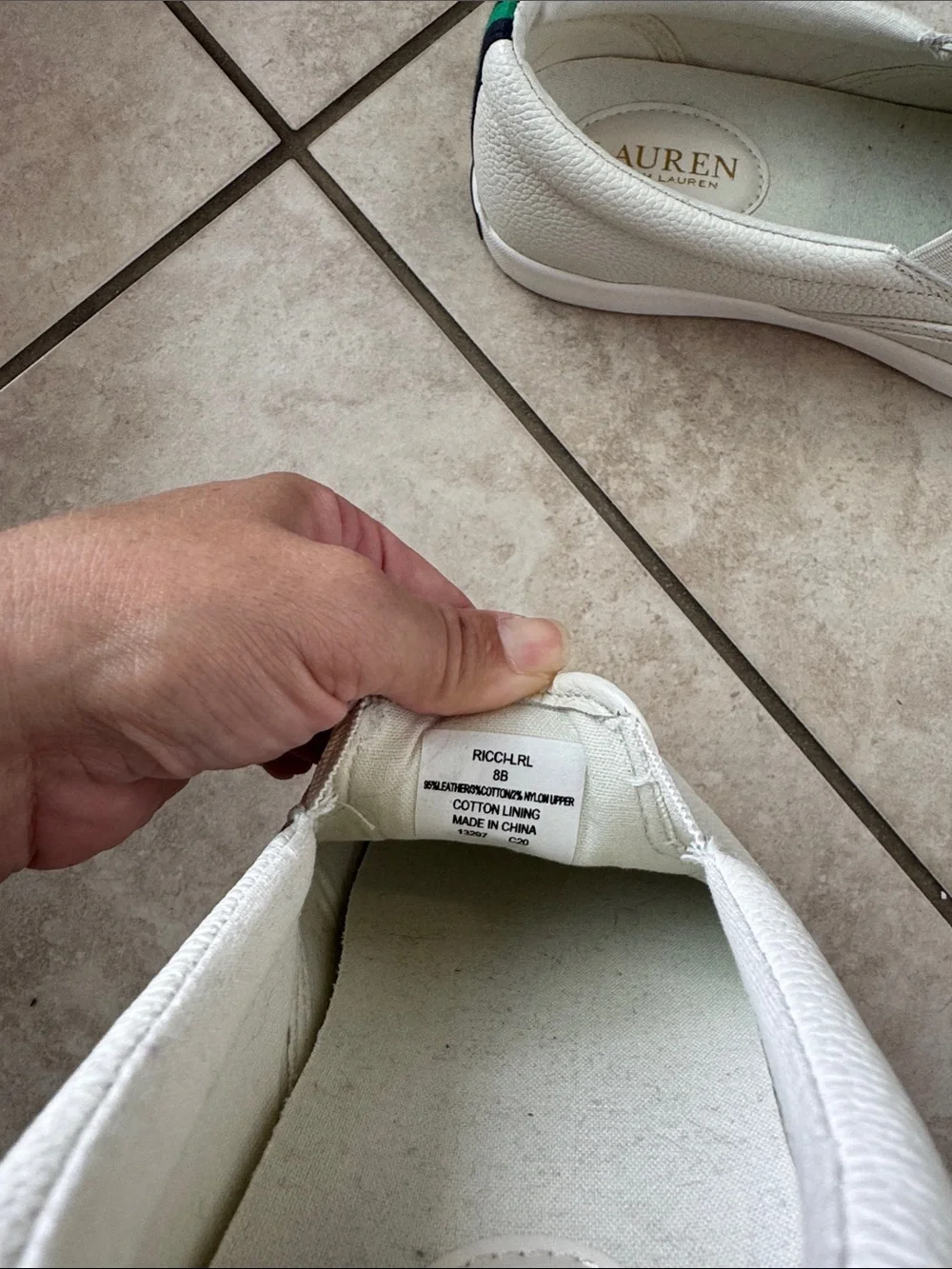 Ralph Lauren Kids White Embossed RL Slip-On Sneakers